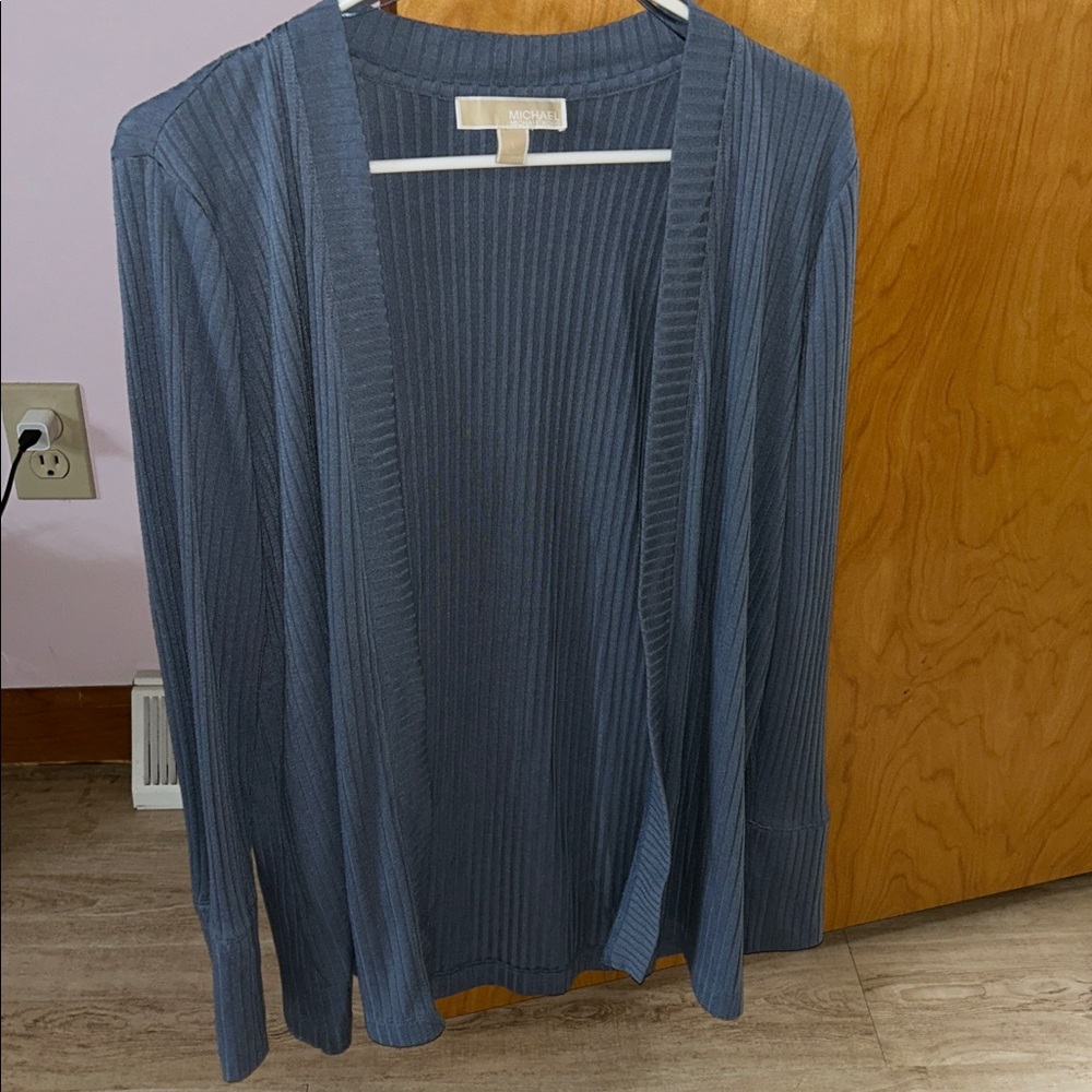MICHAEL Michael Kors Blue Ribbed Cardigan